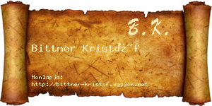Bittner Kristóf névjegykártya