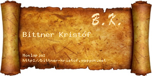 Bittner Kristóf névjegykártya